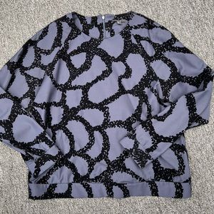 COS woven flocked long sleeve blouse